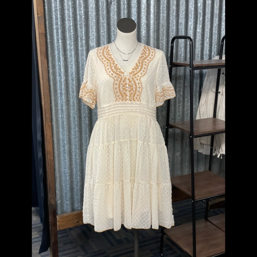 Andree By Unit Embroidered Swiss Dot Dress